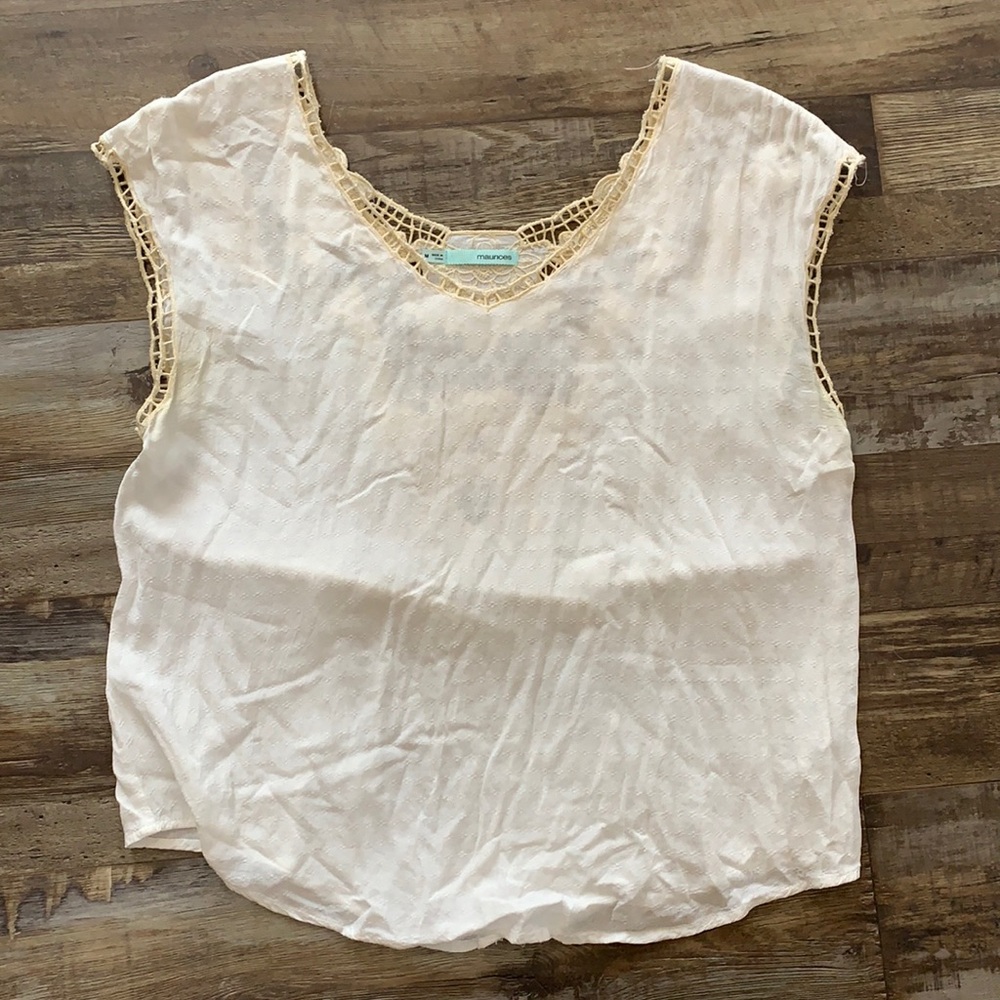 White Lace Back T-Shirt